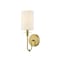 Z-Lite Ella 1 Light Wall Sconce, Rubbed Brass & Beige 809-1S-RB - alternate 4